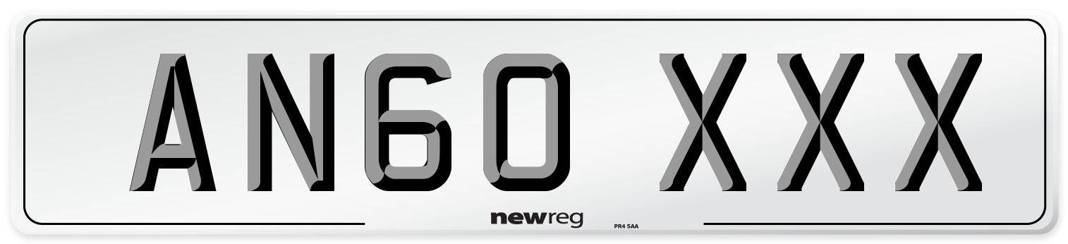 AN60 XXX Number Plate from New Reg